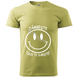 Tricou barbati verde deschis, Zambeste, Isus te iubeste!